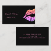 Elegantes Schwarzes ,Glitzer Lippen Visitenkarte (Vorne/Hinten)