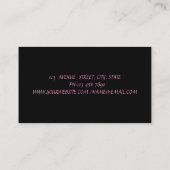 Elegantes Schwarzes ,Glitzer Lippen Visitenkarte (Rückseite)