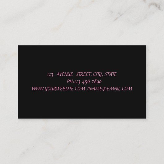 Elegantes Schwarzes ,Glitzer Lippen Visitenkarte (Rückseite)