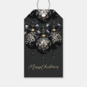 Elegantes schwarzes Gold baubles Luxus Weihnachtsa Geschenkanhänger (Vorderseite)
