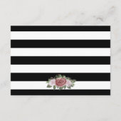 Elegantes Schwarzes Gold Blush Blumenzettel Begleitkarte (Rückseite)