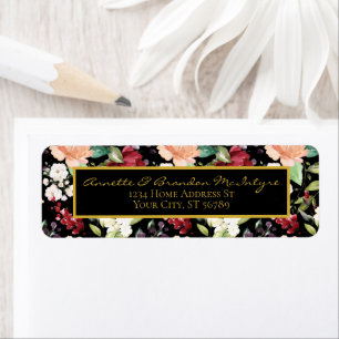 Elegantes Schwarzes Gold   Burgundy Blush Floral P