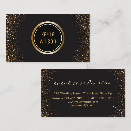 Elegantes schwarzes Gold des Visitenkarte (Vorne/Hinten)