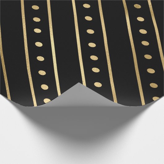 Elegantes Schwarzes & Gold Foil Weihnachtslieder u Geschenkpapier (Ecke)