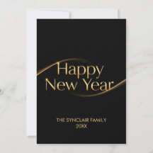 Elegantes schwarzes Gold Frohes neues Jahr Familie