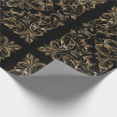 Elegantes Schwarzes Gold Geschenkpapier (Ecke)