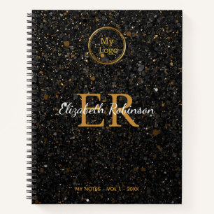 Elegantes schwarzes Gold-Glitter-Modernes-Business Notizblock