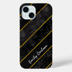Elegantes, schwarzes Gold glittery geometrisch Case-Mate iPhone Hülle