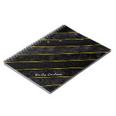 Elegantes schwarzes Gold glitzerndes geometrisches Notizblock (Linke Seite)