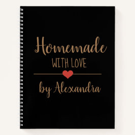Elegantes schwarzes Gold, hausgemachte Liebe Notizblock