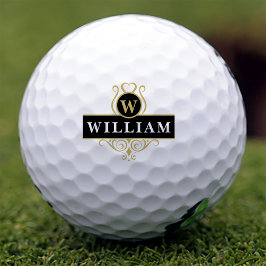 Elegantes Schwarzes Gold individuell anpassbares M Golfball