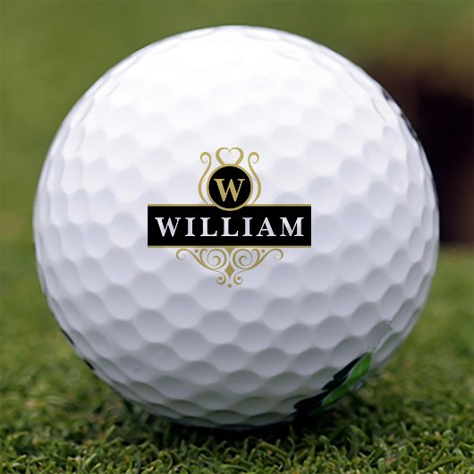 Elegantes Schwarzes Gold individuell anpassbares M Golfball