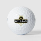 Elegantes Schwarzes Gold individuell anpassbares M Golfball (Vorderseite)