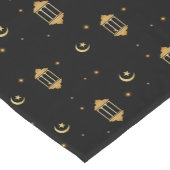 Elegantes Schwarzes Gold Lanterns Moon Islamisches Kurzer Tischläufer (Ecke)