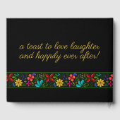 Elegantes Schwarzes Gold Lateinamerikanisches Folk Gästebuch (Rückseite)