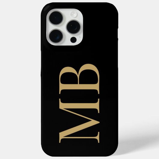 Elegantes Schwarzes Gold Minimalistisches erstes M Case-Mate iPhone Hülle (Rückseite)