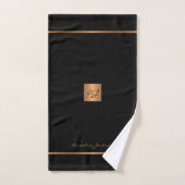 Elegantes schwarzes Gold, moderne mit Monogramm St Handtuch (Handtuch)