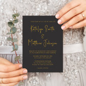Elegantes Schwarzes Gold Modernes Einladung