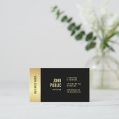 Elegantes Schwarzes Gold Modernes Glamour Template Visitenkarte (Stehend Vorderseite)