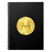 Elegantes Schwarzes Gold Modernes Template Monogra Notizblock (Vorderseite)