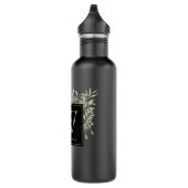 Elegantes Schwarzes Gold Monogram Edelstahlflasche (Rechts)