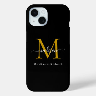 Elegantes Schwarzes Gold Monogram, erstes Funny Sc Case-Mate iPhone Hülle