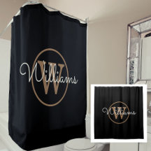 Elegantes schwarzes Gold-Monogramm-Schriftzug