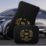 Elegantes Schwarzes Gold Monogramm und Name, Autofußmatte<br><div class="desc">Elegantes Schwarz-Gold Monogramm mit dem Namen Custom Personalisiert Car Floor Mat</div>