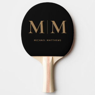 Elegantes Schwarzes Gold Personalisiert Maskuline Tischtennis Schläger