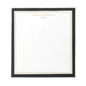Elegantes Schwarzes Gold Personalisiert Notizblock (Vorderseite)