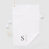Elegantes Schwarzes Gold Personalisiertes Monogram Golfhandtuch (Insitu)