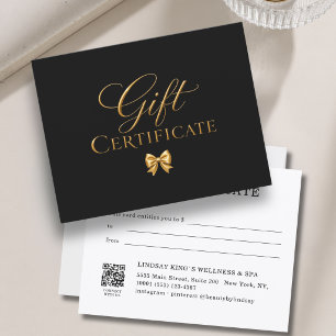 Elegantes schwarzes Gold-Schleifen-Geschenkgutsche