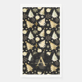 Elegantes Schwarzes Gold Schneeflocken Serviette (Vorderseite)