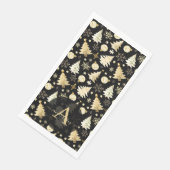 Elegantes Schwarzes Gold Schneeflocken Serviette (Ecke)