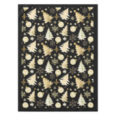 Elegantes Schwarzes Gold Schneeflocken Tischdecke (Vorderseite)