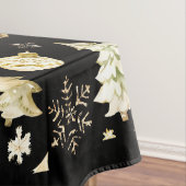 Elegantes Schwarzes Gold Schneeflocken Tischdecke (Beispiel)