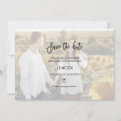 Elegantes schwarzes Gold-Script 2 Fotos Save the D Date (Rückseite)