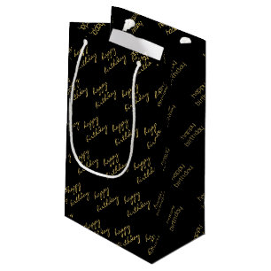 Elegantes Schwarzes Gold-Script Kleine Geschenktüte