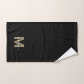 Elegantes Schwarzes Gold-Script-Name Monogram Handtuch (Handtuch)