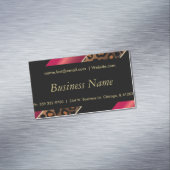 Elegantes Schwarzes, Gold u. tiefrote Magnetische Visitenkarte (Beispiel)