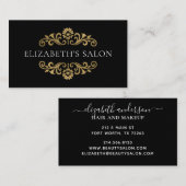 Elegantes Schwarzes Gold Visitenkarte (Vorne/Hinten)