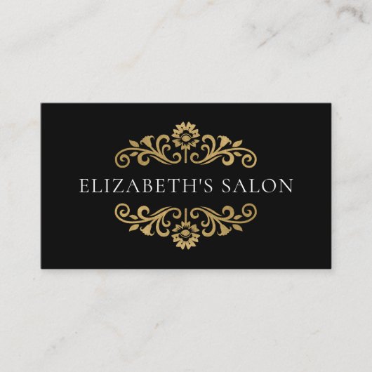 Elegantes Schwarzes Gold Visitenkarte (Vorderseite)