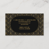 Elegantes Schwarzes Gold Visitenkarte (Rückseite)