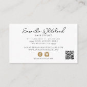 Elegantes Schwarzes Gold Visitenkarte (Rückseite)