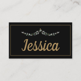 Elegantes Schwarzes & Gold Weihnachten Platzkarte