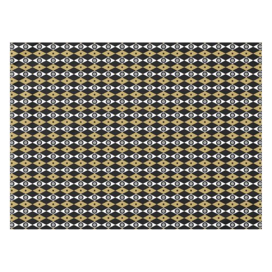 elegantes schwarzes Gold Weihnachtsschneeflocke Tischdecke (Vorderseite (Horizontal))
