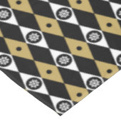 elegantes schwarzes Gold Weihnachtsschneeflocke Tischdecke (Schrägansicht)