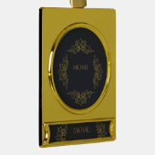 Elegantes schwarzes Goldbanner Banner-Ornament Gold (Rechts)