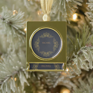 Elegantes schwarzes Goldbanner Banner-Ornament Gold