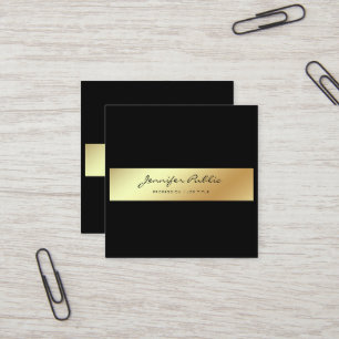 Elegantes schwarzes Goldberuflicher moderner Chic Quadratische Visitenkarte